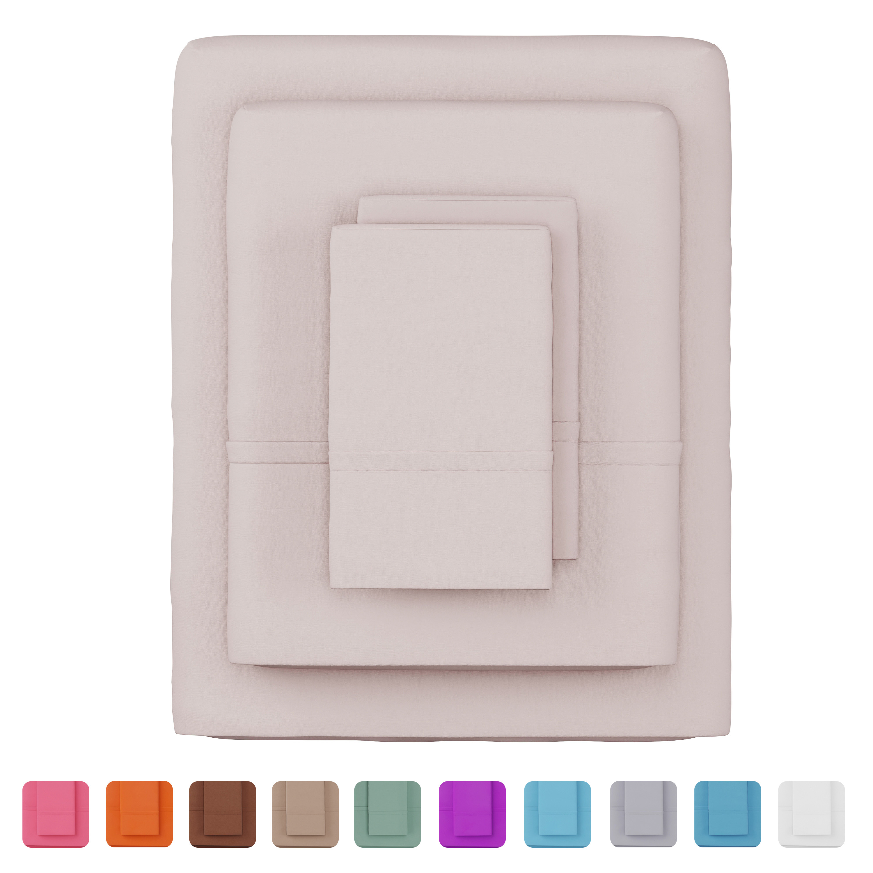 4Pcs Bed Sheets Queen King 1200 Series Thin Soft Bed Sheet Set Bedding Sheets