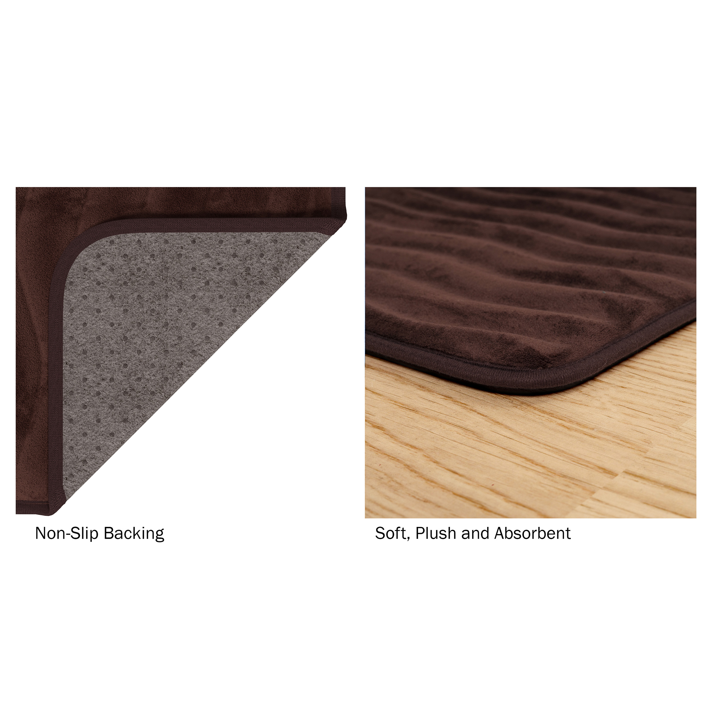 Lavish Home Memory Foam 24 by 60-Inch Bath Mat Chocolate X-Long