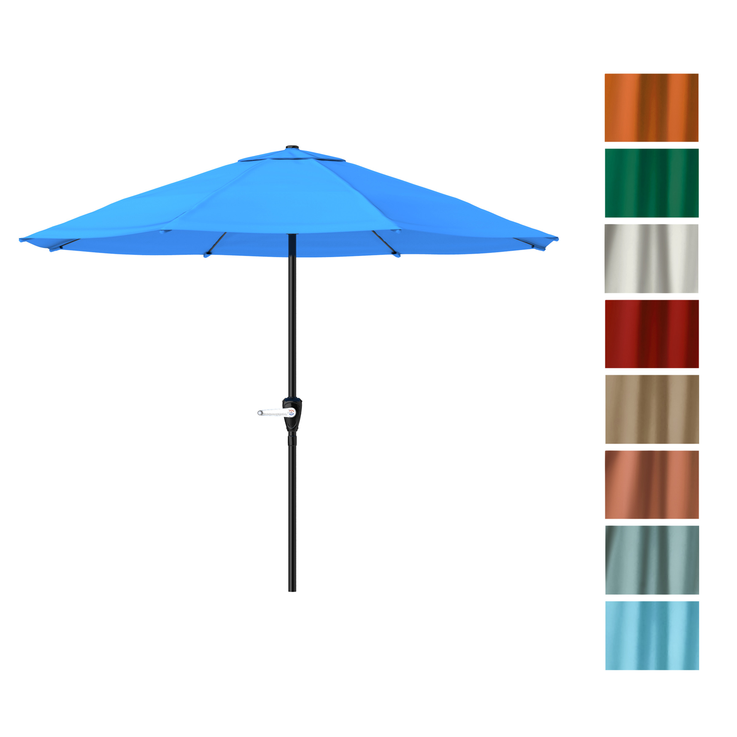 9FT Patio Umbrella Outdoor Sun Shade Easy Crank Umbrella 92 Inch Tall