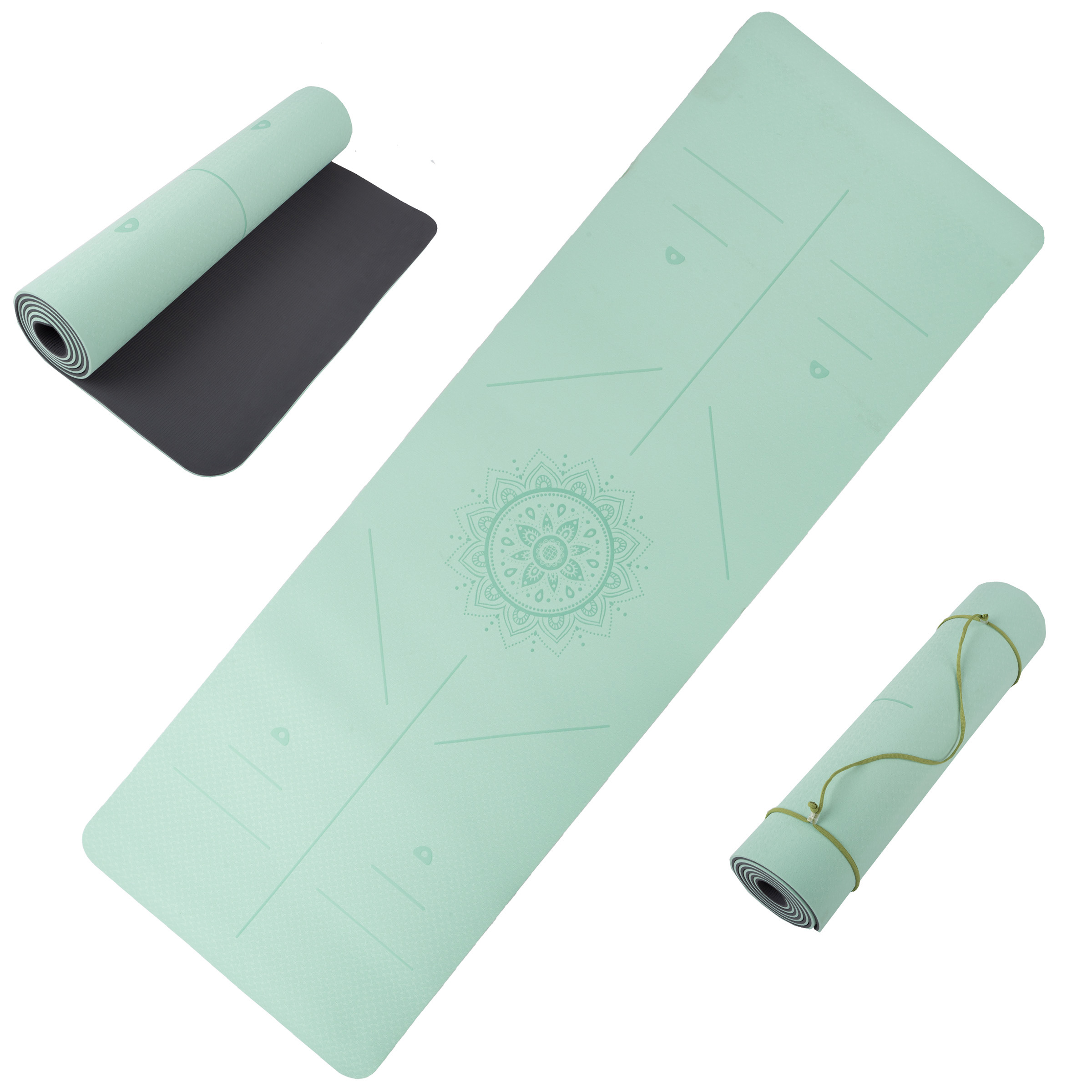 Yoga Mat Thick 72 x 24 in Portable Exercise Mat Non Slip Gym Mat Carry Strap