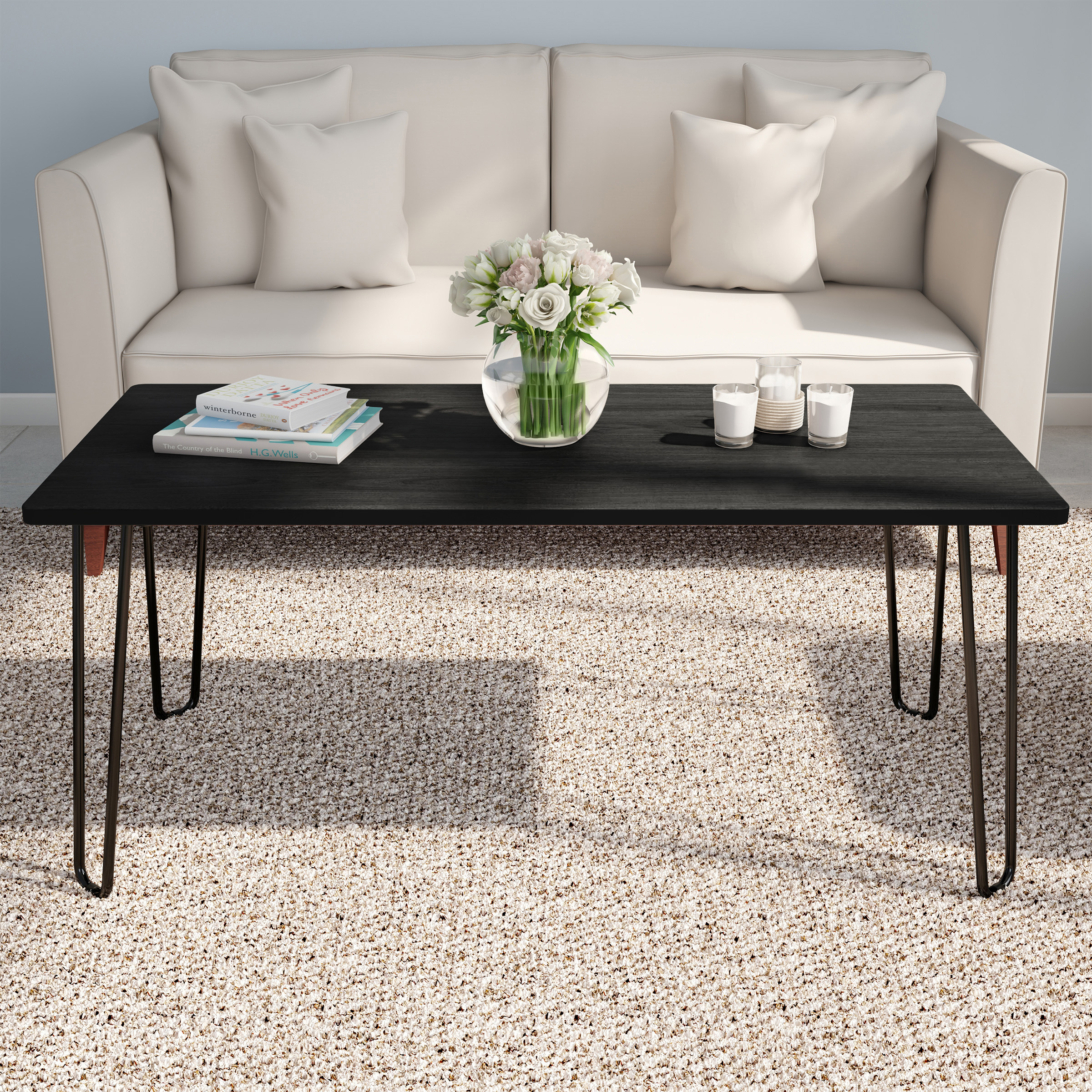 Coffee Table Hairpin Legs Modern Industrial Home Decor Living Room Furniture