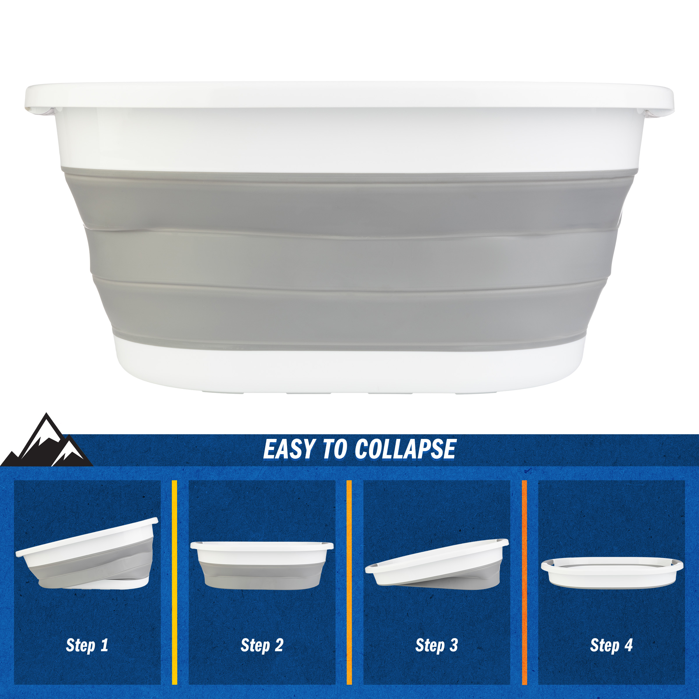 39L Collapsible Laundry Basket Portable Sink Multipurpose Bin Hamper Ice Bucket