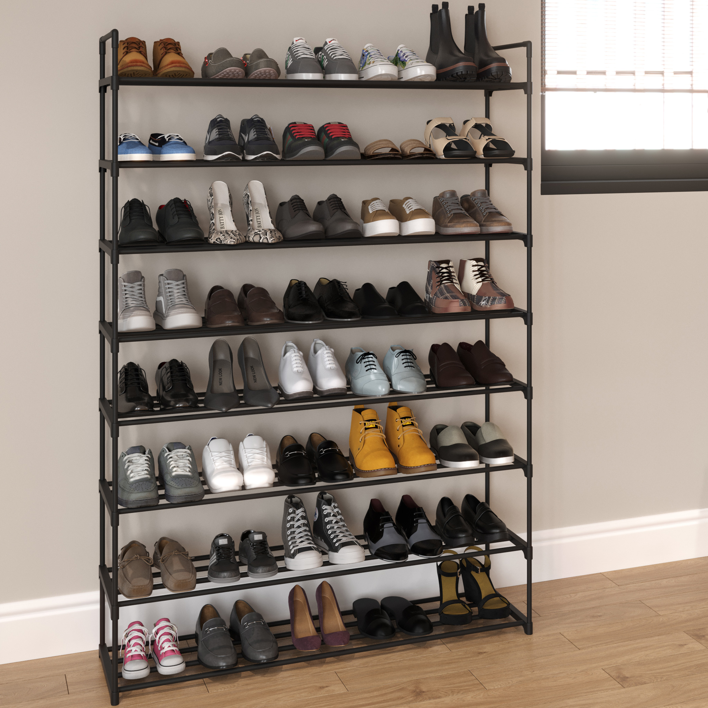 Shoe Rack 8-Tier Shoe Organizer for Closet, Entryway Shelf Holds 40 Pairs