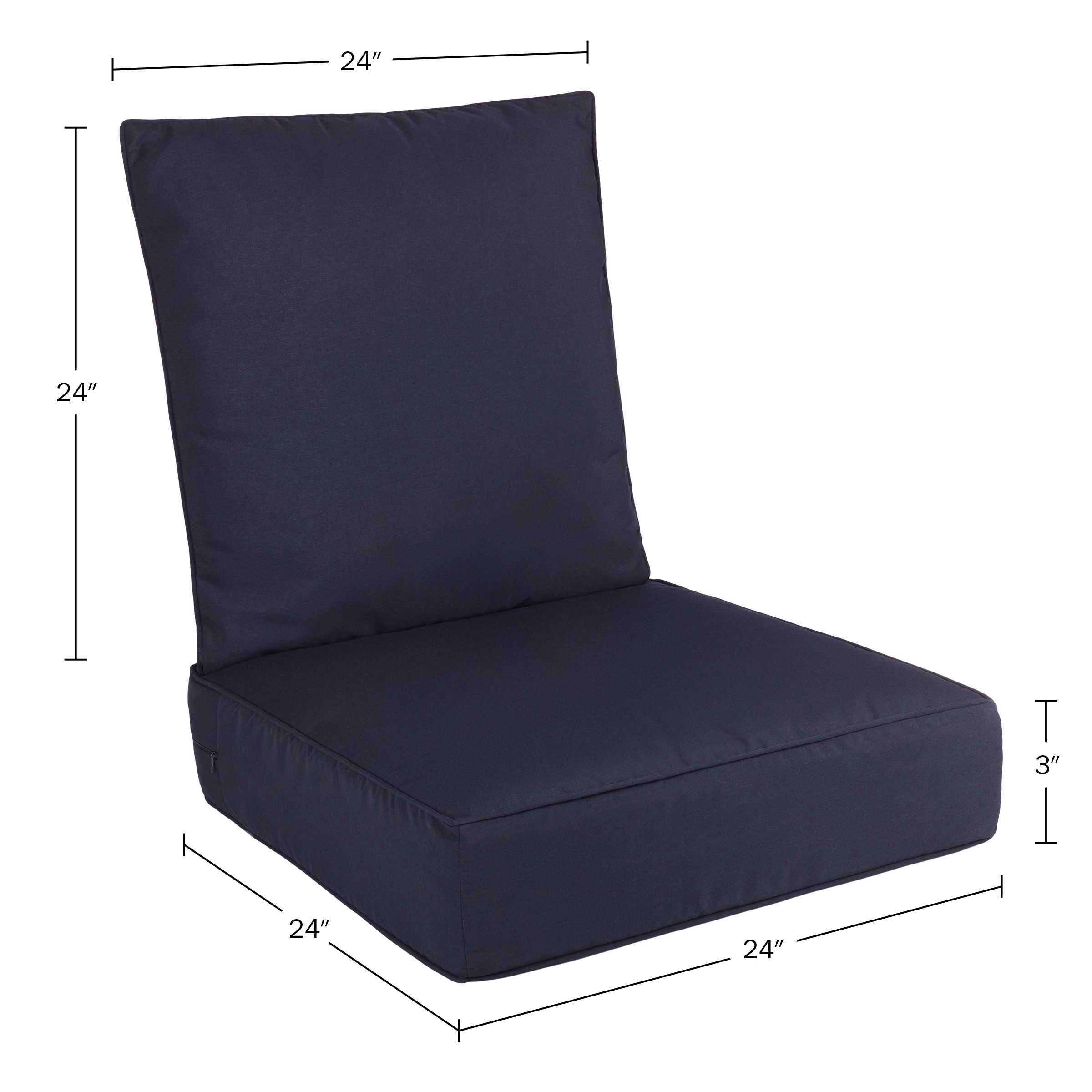 Outdoor Cushion Chair Memory Foam Patio Cushions with Removable Covers - Picture 7 of 15