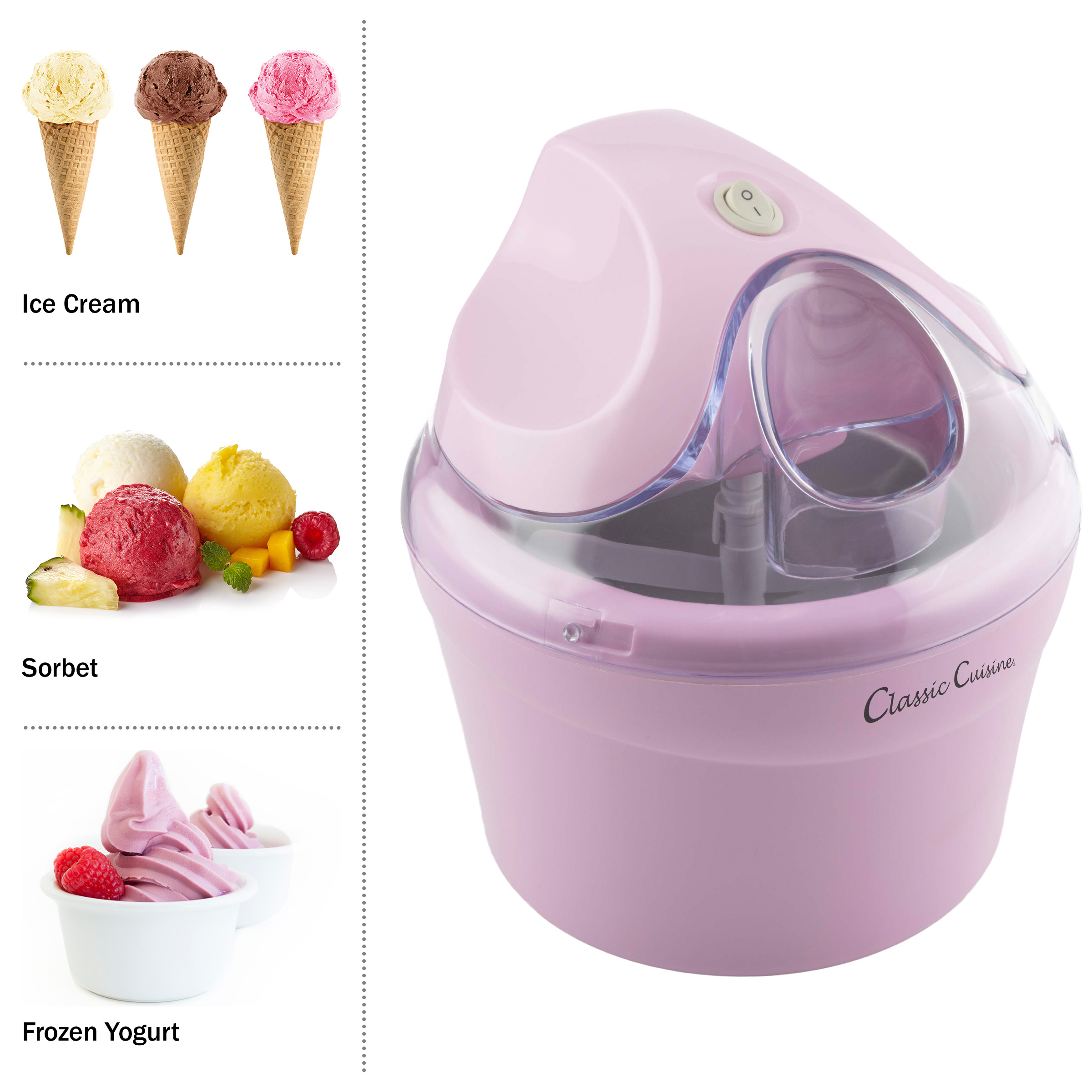 1QT Ice Cream Maker Machine Gelato Frozen Yogurt Sorbet Maker Kitchen Appliances